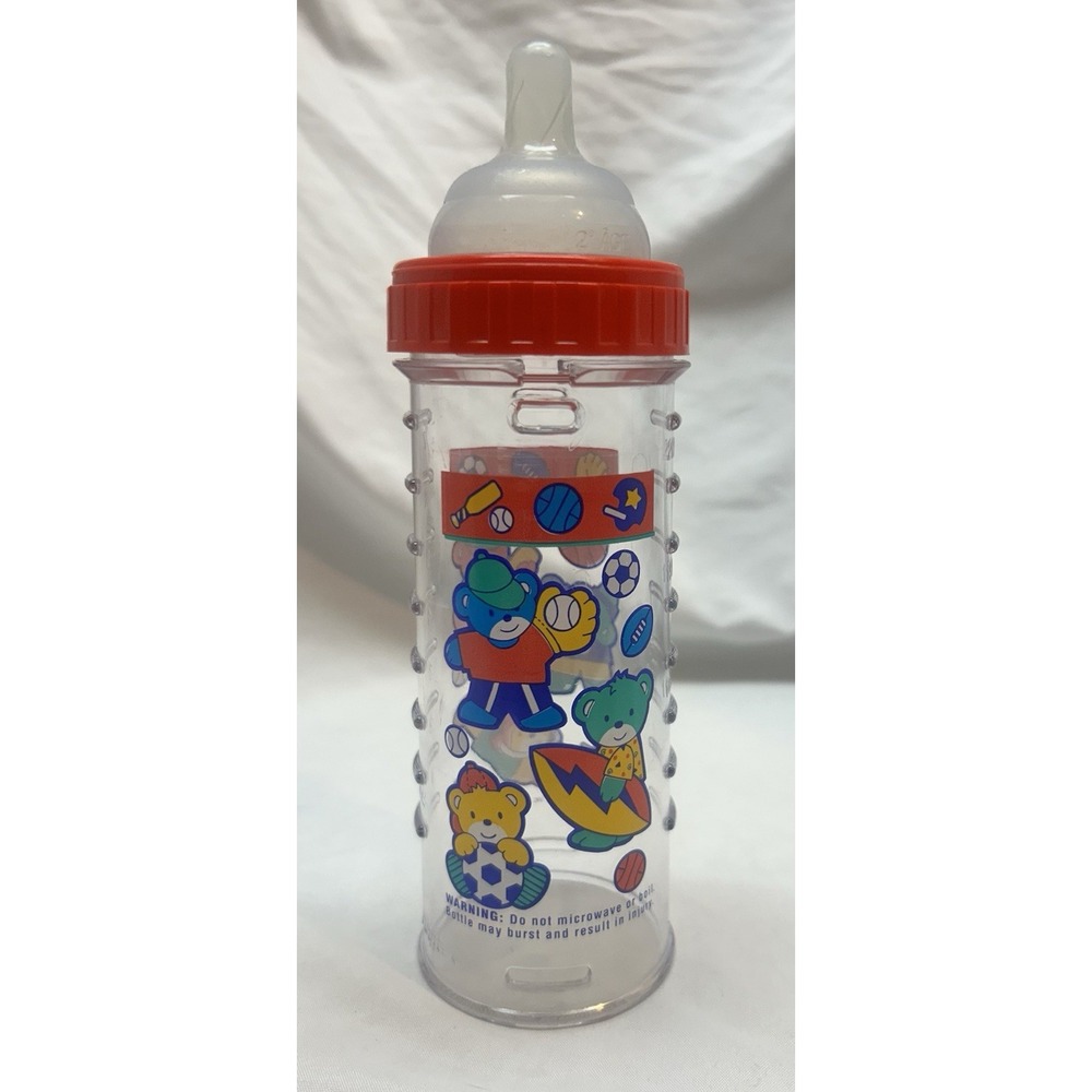 VTG 90s Platted Drop In Nurser Bottle W/ Nipple Sports Bears Y2K